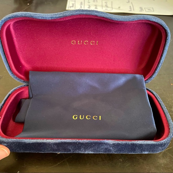 Satin and velvet Gucci sun glasses case